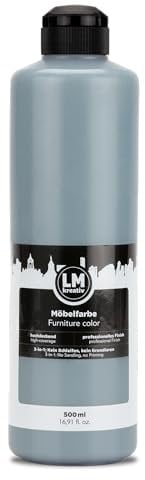 LM-Kreativ Möbelfarbe 500 ml - Anthrazit - Hochdeckende Möbellack für Innen- und Außenbereich | Möbelfarbe ohne Schleifen | Küchenfarbe/Küchenfront Farbe | Geruchsarm und Umweltschonend