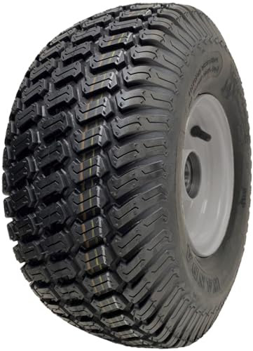 Roue de tondeuse à gazon 15 x 6,00-6 - Moyeu 65 mm, pneu P332 4 plis sur jante 20 mm