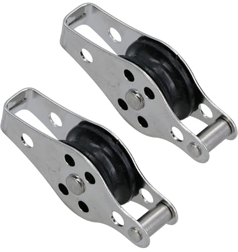 Marine Pulley Block with 25mm Diameter Nylon Wheel 316 Grade Stainless Steel 2pc