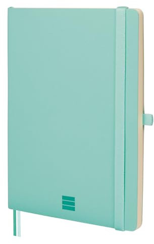 Finocam - Notizbuch Nexo Flexibler Einband Dotted-Gepunktet Türkis | Notizbuch DIN A5 mit perforierten Blättern | Innentasche und Stifthalter | 72 Seiten, Ideal als Bullet Journal