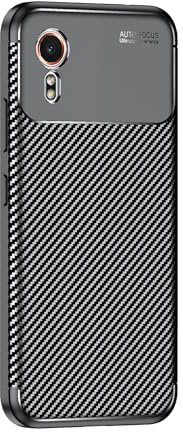 LBH Handyhülle Carbon Look für Samsung Galaxy Xcover7 Schutzhülle Karbon Handy Case Slim Cover Bumper Schutz Hülle Kratzfest Stoßfest rutschfest FusionGuard Pro Schwarz