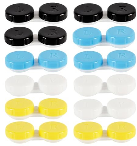 HABNI 12 Piezas Estuche Lentillas, Contenedor Para Lentes De Contacto, Juego De Fundas Para Lentes A Prueba De Fugas, Caja Para Lentillas Para Viajes Al Aire Libre En El Hogar