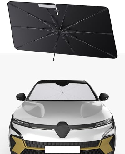 SHAOHAO kompatibel mit Renault Megane E-Tech 2022-2025 Sonnenschirm Auto Auto Sonnenschutz Frontscheibe Faltbar UV-Schutz Sonnenschirm knitterfreier Stoff Renault Megane zubehör
