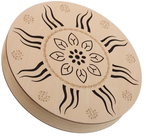 TOKIDNY Ocean Rain Drum 20cm Ethnische Regengeräusch Trommel aus Langlebigem Material mit Kunstvollem Design für Yoga Garten Entspannung und Klangtherapie