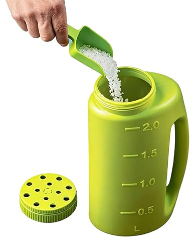 Qooplu Handstreuer, 2L Kleinstreuer, Robuster Streugutstreuer, Praktischer Salzspender Für Streusalz Splitt Sand Und Saatgut, Ideal Für Winterdienst Einfahrt Gehweg Und Rasenpflege