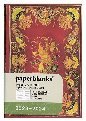 Paperblanks Agenda 18 Monate 2023-2024 Flamammetta | Horizontal | Mini (95 × 140 mm)