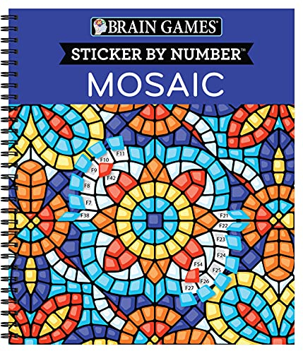Brain Games - Sticker by Number: Mosaic (20 Complex Images to Sticker)