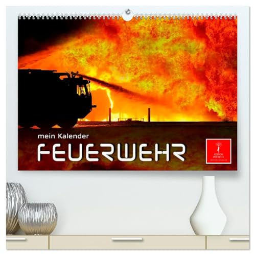 Feuerwehr - mein Kalender (hochwertiger Premium Wandkalender 2026 DIN A2 quer), Kunstdruck in Hochglanz: Täglicher Einsatz voller Gefahren zum Wohle der Allgemeinheit. (CALVENDO Menschen)