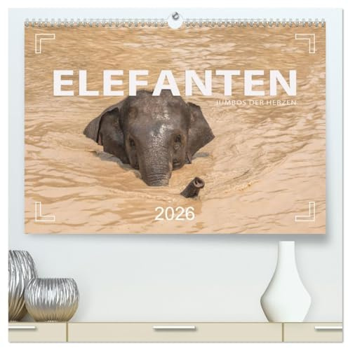 ELEFANTEN Jumbos der Herzen (hochwertiger Premium Wandkalender 2026 DIN A2 quer), Kunstdruck in Hochglanz: Der Asiatische Elefant in Südostasien (CALVENDO Tiere)
