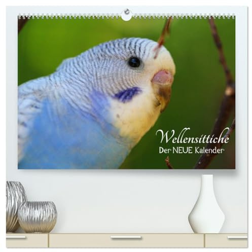 Wellensittiche - der NEUE Kalender (hochwertiger Premium Wandkalender 2026 DIN A2 quer), Kunstdruck in Hochglanz: Ein prachtvolles Titelbild und zwölf ... zu einem wahren Hingucker! (CALVENDO Tiere)