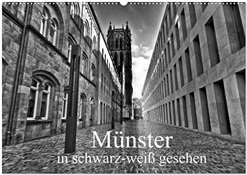 Münster in schwarz-weiß gesehen (Wandkalender 2026 DIN A2 quer), CALVENDO Monatskalender: Münster, eine westfälische Metropole, eine sehenswerte Stadt. (CALVENDO Orte)