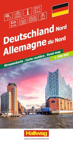 Hallwag Strassenkarte Deutschland Nord 1:500.000: Inkl. Transitpläne, Ortsverzeichnis und Reiseinformationen