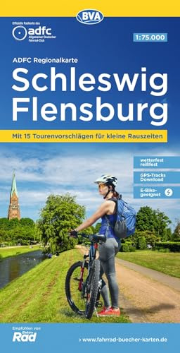 BVA ADFC Regionalkarte Schleswig Flensburg 1:75.000: mit Tagestourenvorschlägen, reiß- und wetterfest, E-Bike-geeignet, GPS-Tracks Download