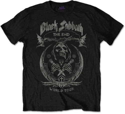 Rock Off officially licensed products Herren Black Sabbath The End Pilzwolke T-Shirt