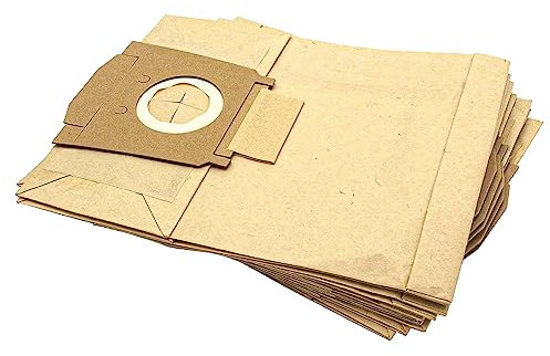 vhbw 10x Staubsaugerbeutel kompatibel mit Kärcher A1000, 6.904-239, 6.904-239.0, 6.904-329, 1000 Staubsauger - Papier, 30cm x 21cm Sandfarben