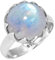Jeweloporium Weiß Echt Mondstein 925 Sterling Silber Ringe für Damen mit Stein Handgefertigt Silber Ringe Größe 49(15.6) Jubiläum - Geschenk Cocktail Schmuck