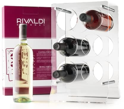 Rivaldi Portatile Cantinetta Bottiglie, 6 Litri, Acrilico, Trasparente