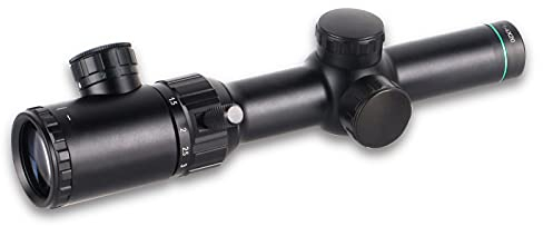 FOCUHUNTER Zielfernrohr Luftgewehr 1-4X20mm Softair Scharfschütze Zielfernrohr Rot/Grün Absehen mit Weaver/Picatinny Montage für Taktische Armbrust Gewehr Jagd