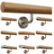 TIBU Eiche Holz Handlauf Geländer 0,3m - 6m, Länge 70 cm, Ende gefast und 2 gewinkelte Halter