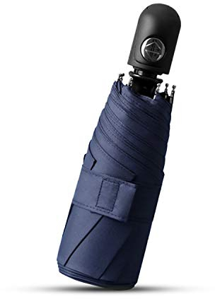 Galatée Taschenschirm Mini Regenschirm UV-Schutz Mini Automatik Serie Windproof Sturmfest Auf-Zu Automatik 8 Ribs Pocket Taschenschirm leicht & kompakt (Blau)