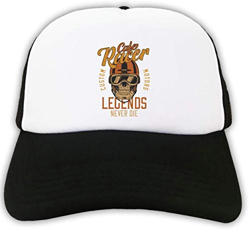 Skull Cafe Racer Legends Never Die Trucker Cap
