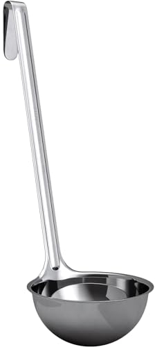 Louche à soupe super robuste, ergonomique de 8 oz en acier inoxydable avec longues poignées. Meilleurs accessoires de cuisine pour remuer, portionner et servir des soupes, Chili et ragoût dans les