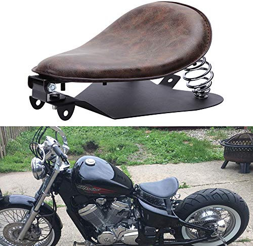 Retro Motorrad Solo Sitz Federsitz Einzelsitzkissen Passend für Bobber Sportster XL883 1200 48 Achtundvierzig Softtail Dyna Street Glide Chopper