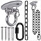 BeneLabel Colgador de Madera y hormigón Giratorio de 180° para Hamaca, Tornillo para Colgar, Soporte Ovalado de Metal, mosquetón de Cadena Negra de 1 m, para Parque Infantil, Silla de Yoga, Sacos de
