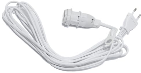 netproshop Ersatzkabel mit Fassung E14 Weiß für Papier Leuchtsterne 3,5m ohne Schalter, Auswahl:3.5 Meter