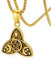 FaithHeart goldener Wicca Keltischer Knot Halskette mit Dreifach Göttin Mond Anhänger Triple Celtic Knot Anhänger Schmuck Herren Damen