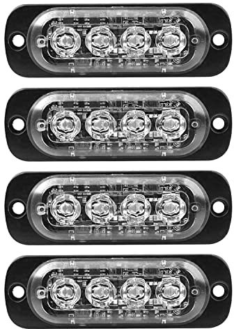 Seitenmarkierungsleuchten, 4 STÜCKE 4LED Side Marker Lights Auto-Markierungsleuchten Autoseiten-Anzeigelampen 12V 24V Vordere Heckleuchte Positionsleuchten für LKW-Anhänger (Weiß)