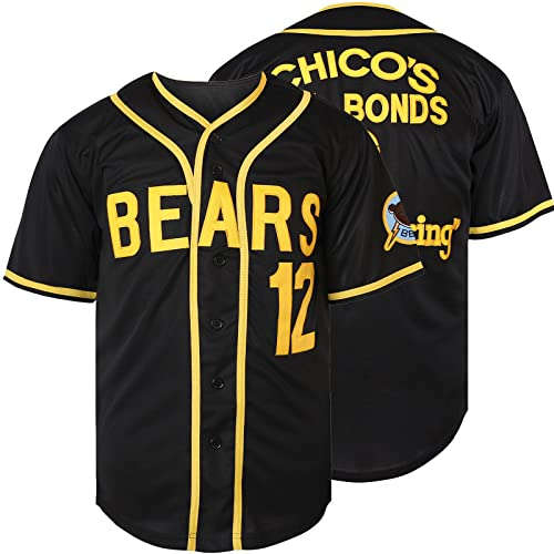 Supereasydeal Bad News Bears #12 Tanner Boyle Movie 1976 Chico's Bail Bonds Baseball-Trikot, 12 schwarz, 3X-Groß
