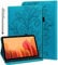 GLANDOTU Case for Huawei Mediapad T3 10 9.6 inch Tablet Case Lightweight Folio Flip Wallet Lace Embossed PU Leather Cover with Fold Stand Function + Protective film & Stylus pen -Blue