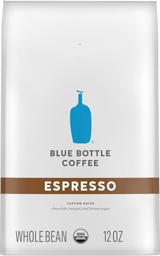 Blue Bottle Whole Bean Organic Coffee, Espresso, Dark Roast, 12 Ounce bag (Pack of 1)