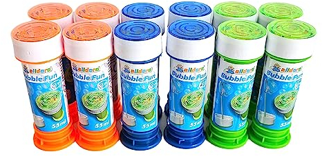 alldoro 63072 Bubble Fun Set de 12 Bulles de Savon, Chaque boîte de 55 ML de Liquide savonneux, pour Enfants à partir de 36 Mois & Adultes