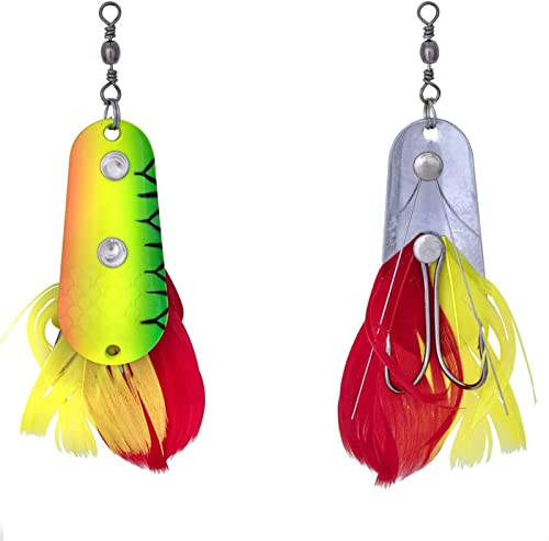 Zebco Premium Trophy Z-Weedless Slide Blinker Angelköder mit Krautschutz für hängerfreies Angeln Raubfisch Kunstköder Angel-zubehör, firetiger, 22 g