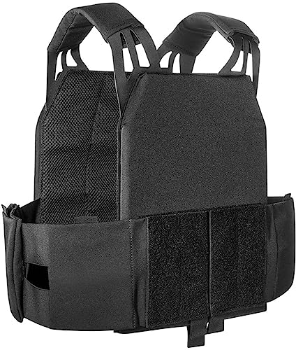 Tasmanian Tiger TT Plate Carrier LP MKII Leichter, Flacher Plattenträger, Unterzieh-Träger mit abnehmbaren Seitentaschen Black L Schwarz