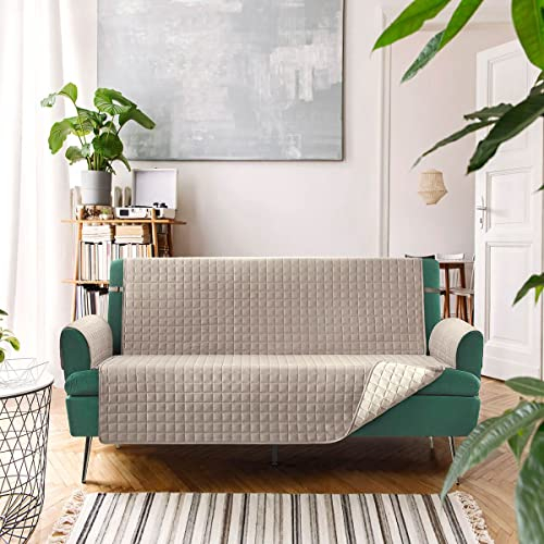 la biancheria di casa - Francy copridivano Bicolore Idrorepellente - Tortora - Beige, 3 posti