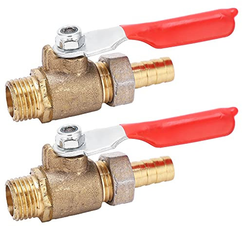 2 Pièces Vanne à Boisseau Sphérique, 1/4 Po Filetée Compresseur D'air avec 8mm / 0.3in Buse, Pousser pour Connecter Vanne D'eau Arrêt Interrupteur Raccord de Tuyau Compresseur D'air