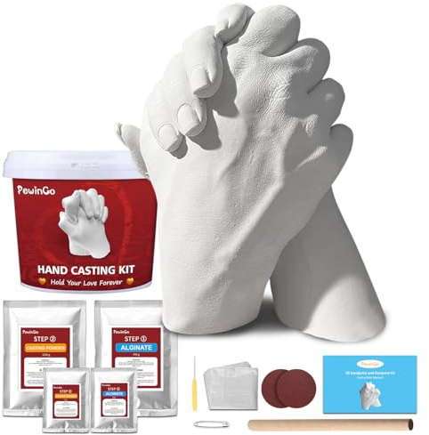PewinGo Handguss-Set，3D Handabdruck Set für Paare-Partner und Pärchen Geschenke für Frauen und Männer für Valentinstag, Hochzeitstag