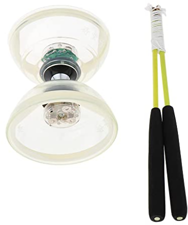 Professionelles Jonglierspielzeug mit 3 Diabolo Händen, Weiß