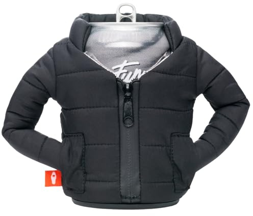 Puffin - The Puffy Jacket - Insulated 12 oz Can Cooler I Beer Bottle & Soda Can Insulator, Keep Drinks and Beverages Cold - Black