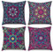 Hnmdmyi Kissenbezug Boho 40x40 4er Set, Retro Floral Mandala Kompass Medaillon Dekorative Kissenbezüge Bohemian Hippie Leinen Kissenhülle für Sofa Couch Bett Garten Outdoor Home Decor