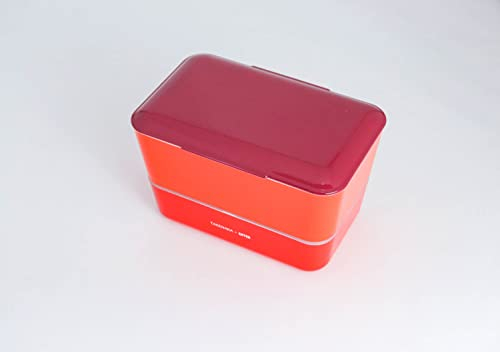 TAKENAKA Eater x Bento Box Special Edition 2023, Bite Dual Lunchbox aus Japan, umweltfreundliche und nachhaltige Bento Lunchbox im japanischen Stil (Bordeaux, Clementine und Eater Red)