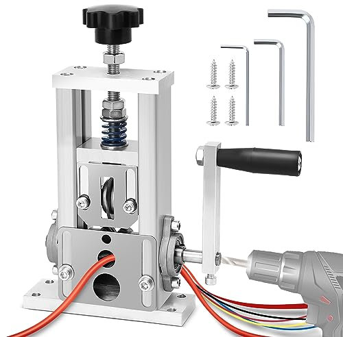 Manual Wire Stripper Machine, Drill Powered Wire Stripping Machine, Copper Wire Peeler Machine Hand Crank, Scrap Cable Stripper for 1mm-20mm Copper Wire Recycling, Wire Stripper Tool, Aluminum Alloy