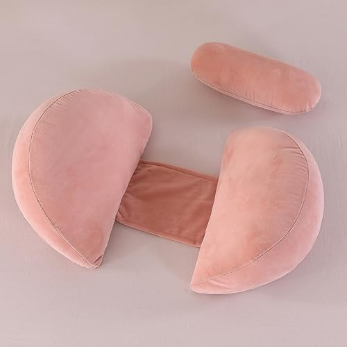 SHANNA Neu Schwangerschaftskissen Einstellbar, Komfortkissen Erwachsene, Ganzkörperkissen, Stützkissen Body Pillow, Stillkissen Körperkissen Abnehmbar Waschbar(Rosa)