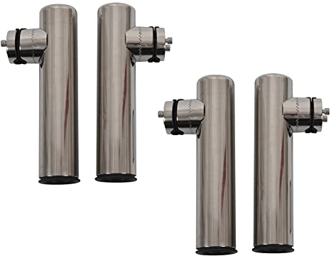 TAMOSH 4 Stücke Boot Edelstahl Klemme Auf Angeln Halter Schienen 7/8 Bis 1 Rohr Schiff Edelstahl Stange Rahmen Einstellbare Boot Halterung Boot Pole Halterung 19 mm-26 mm
