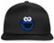 Spreadshirt Sesamstraße Krümelmonster Stick Snapback Cap, One Size, Schwarz/Schwarz