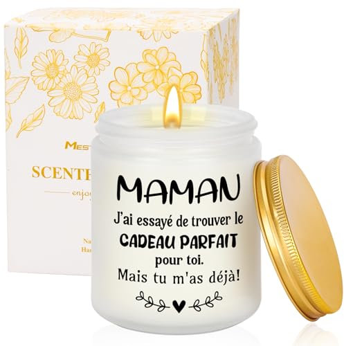 Idées Cadeau Fête des Mères pour Maman, Bougies Parfumées Originales pour Cadeaux D'anniversaire Maman, Cadeaux de Noël Personnalisés Bougies Lavande pour Femmes