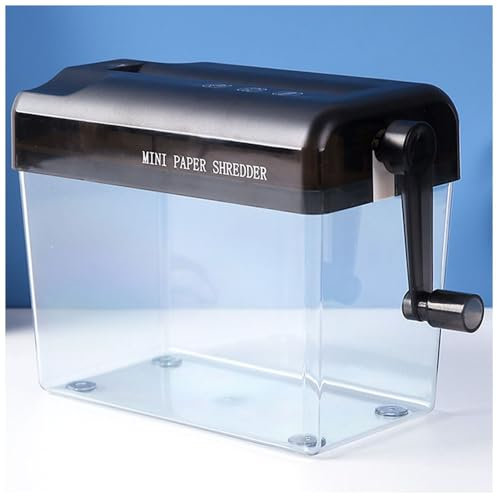 CIMERAC Mini Manueller Aktenvernichter, Büro Tragbarer Handpapierschneider für Papier/Notizen/Rechnungen/Hochformat/Fotos, passt A6 Größe oder gefaltet auf A6 Größe (schwarz)